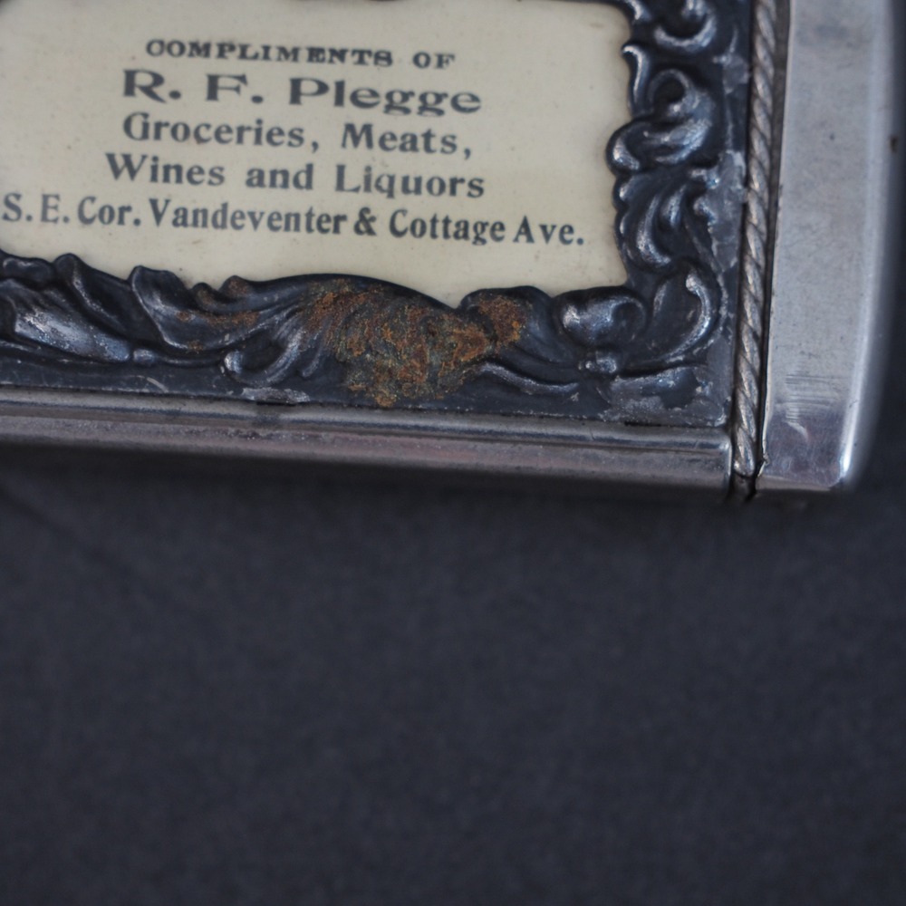 VTG Vesta Match Box Safe Silver Tone Repousse Ballerina Tobacciana Advertising - Picture 3 of 11